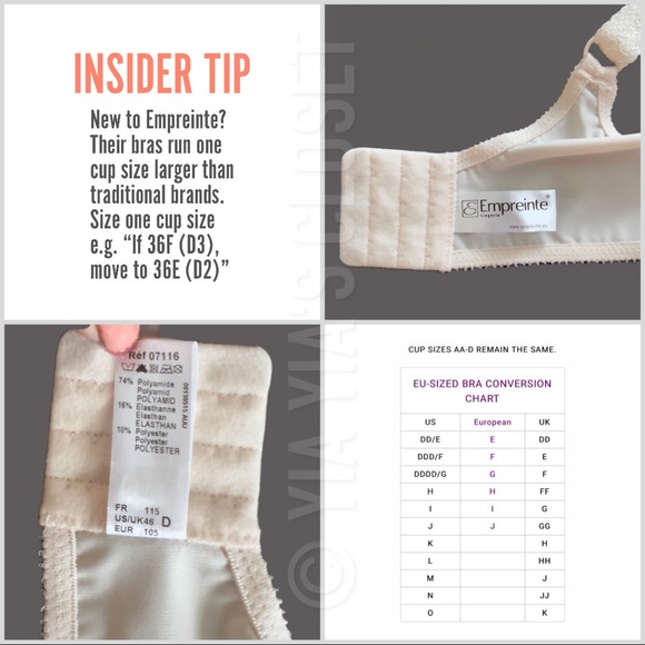 Empreinte 46D Lucy 07116 Full-Cup Unpadded Underwire French Lace Bra in Blush - Picture 16 of 16